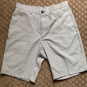 Men’s polyester grey/white striped shorts